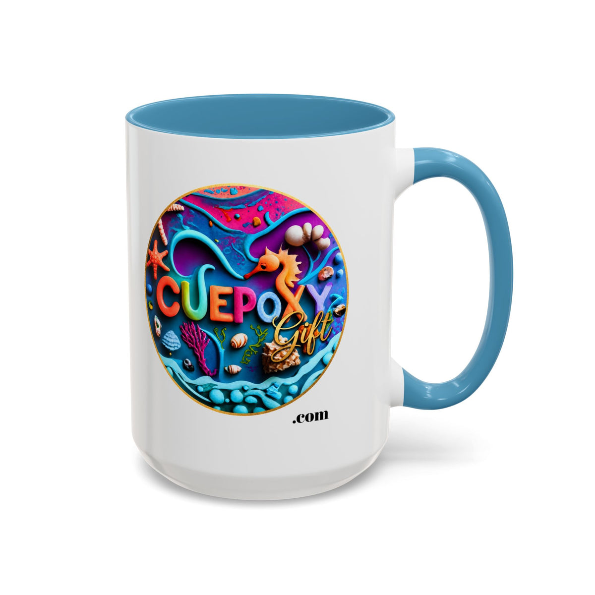 Ocean Art Accent Coffee Mug – CuepoxyGift | Two-Tone Ceramic 11oz & 15oz