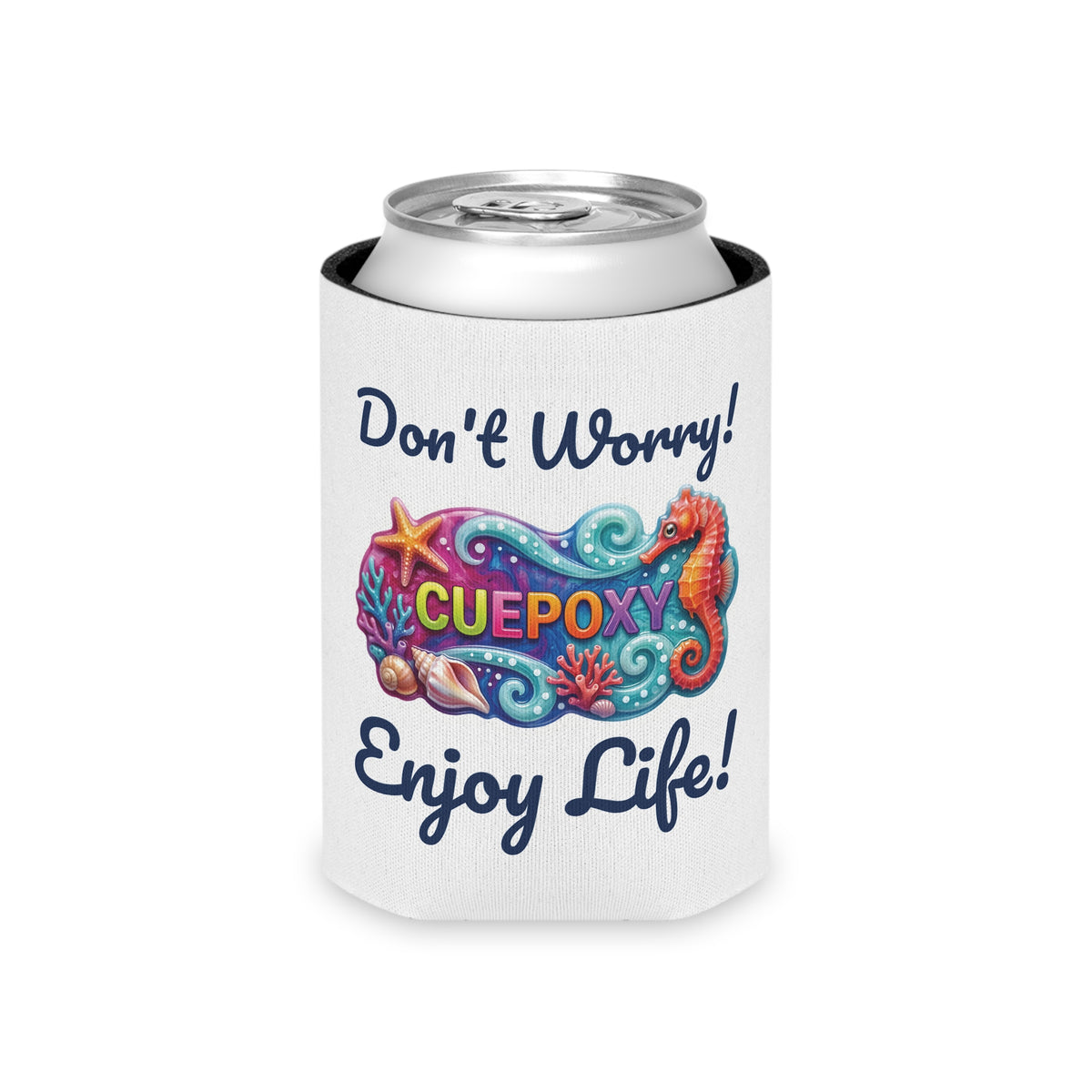 Ocean Art Can Cooler – CuepoxyGift Beach Print | Edge-to-Edge Design