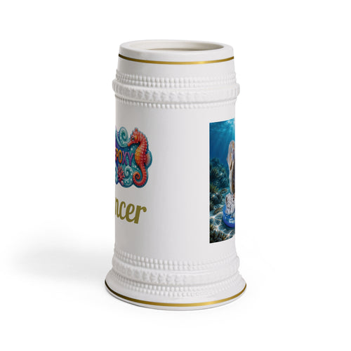 Cancer Zodiac Beer Stein – A Sanctuary Beneath the Waves | 22 oz