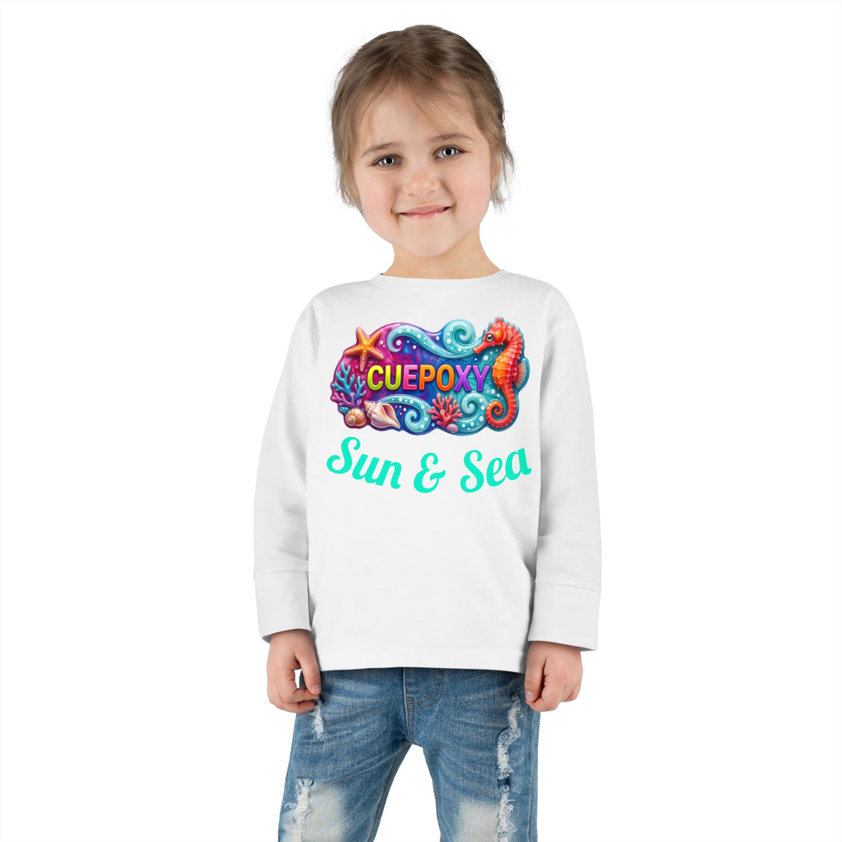 Ocean Art Toddler Long Sleeve Tee – CuepoxyGift | Unisex 100% Cotton, Sizes 2T–5-6T
