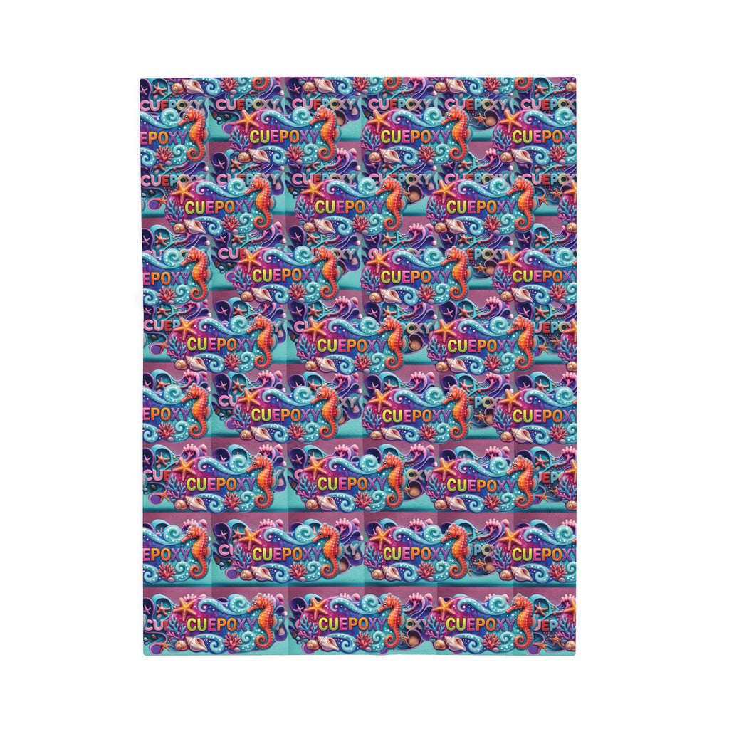 Ocean Art Velveteen Plush Blanket – CuepoxyGift | Ultra-Soft One-Side Print, 3 Sizes