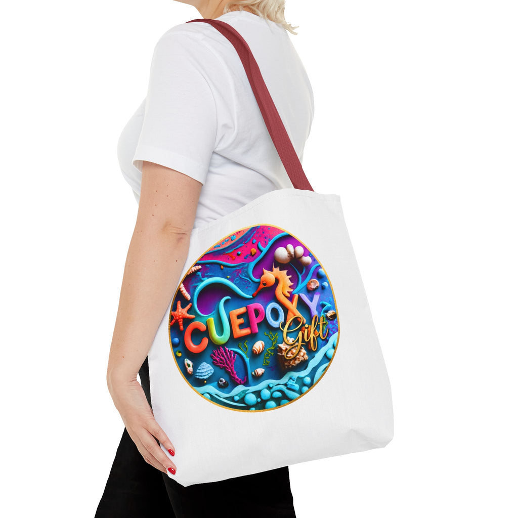 Ocean Art All-Over Print Tote Bag – CuepoxyGift Beach Design | 3 Sizes
