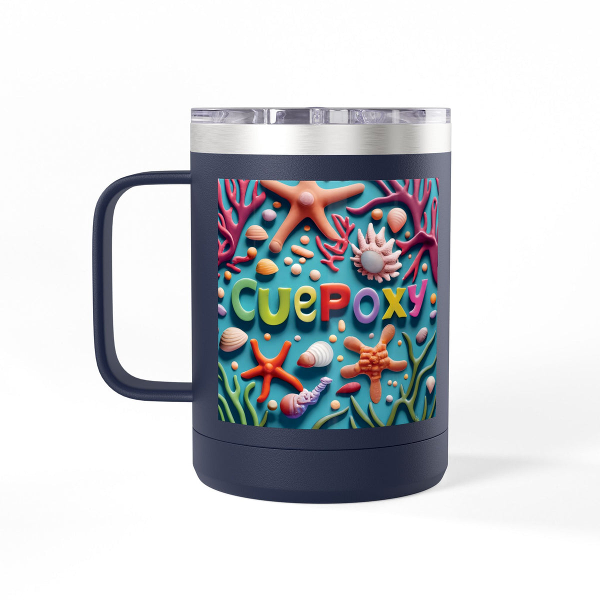 Ocean Art Coffee Mug Tumbler 15oz – CuepoxyGift | Insulated Stainless Steel Handle Mug