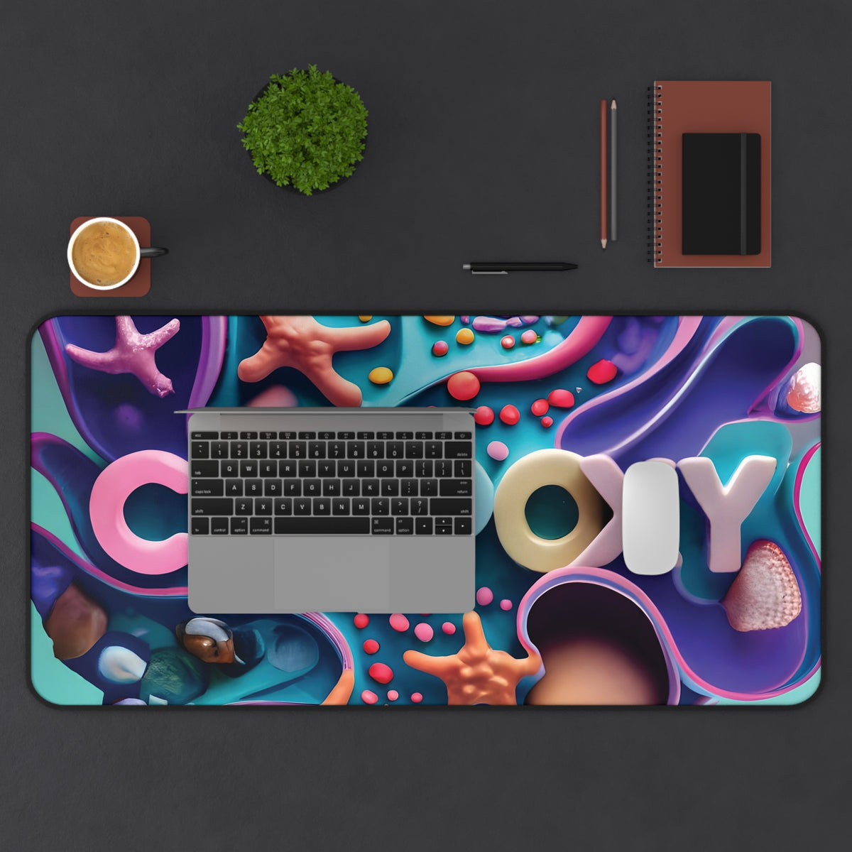 Ocean Art Desk Mat – CuepoxyGift | Non-Slip Neoprene Mouse Pad, 3 Sizes