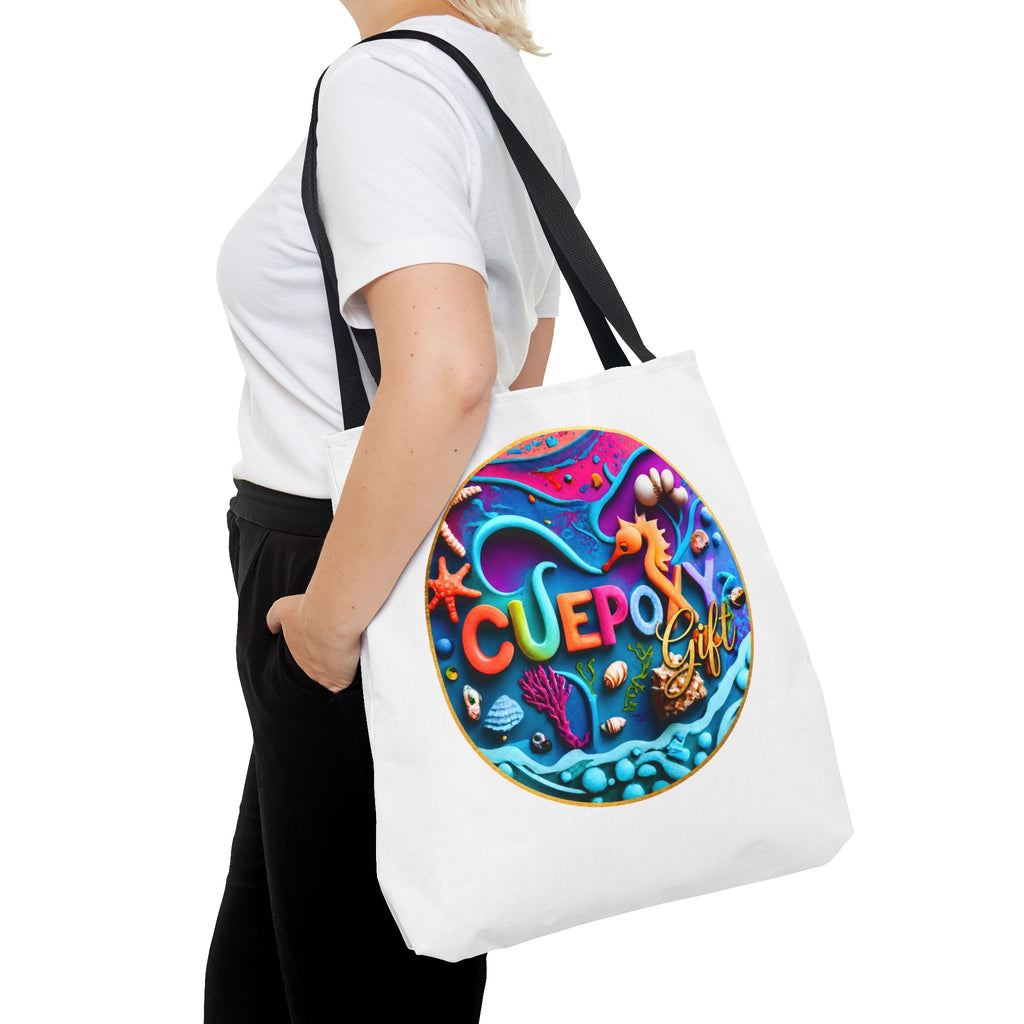 Ocean Art All-Over Print Tote Bag – CuepoxyGift Beach Design | 3 Sizes