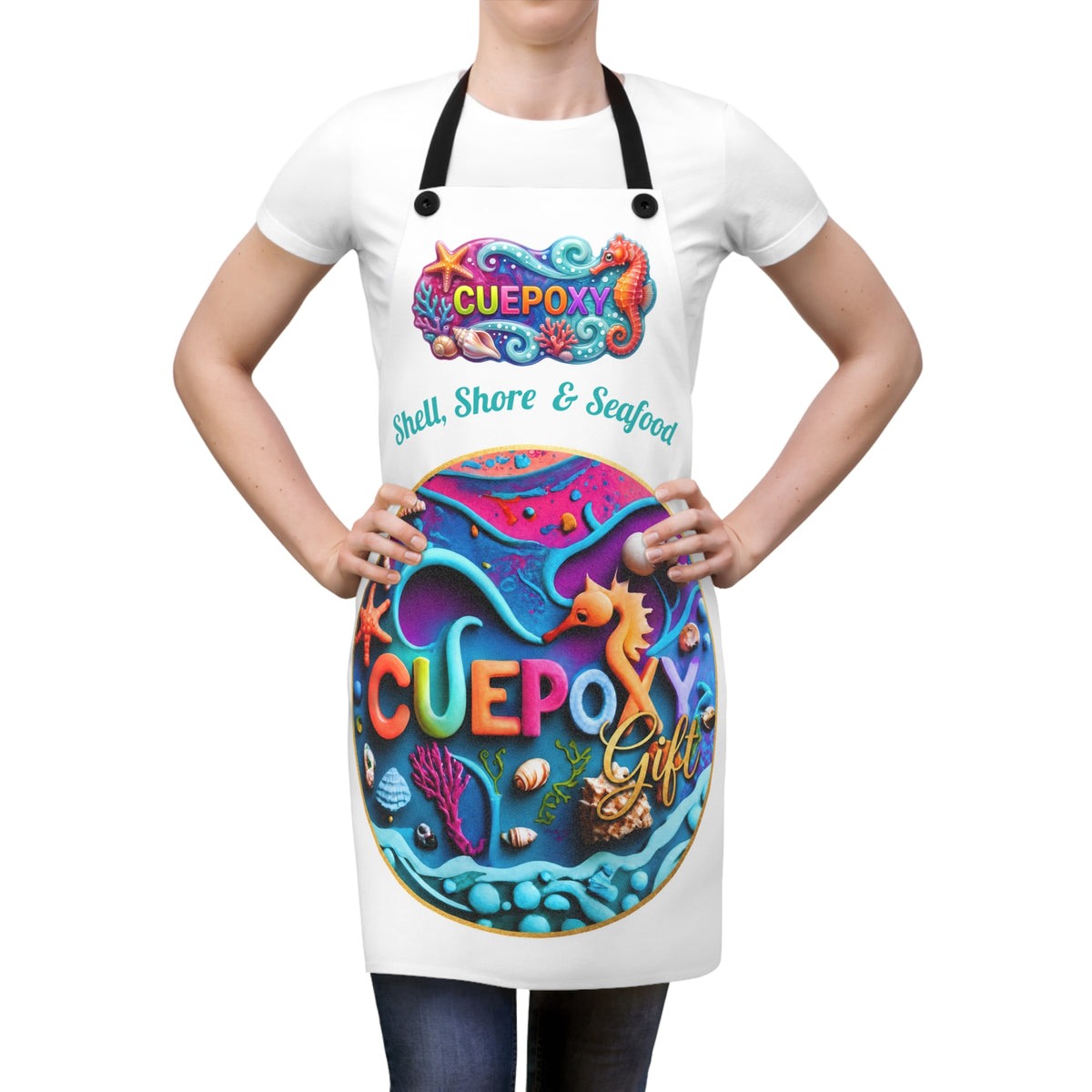 Ocean Art Cooking Apron – CuepoxyGift | All-Over Print Poly Twill Apron
