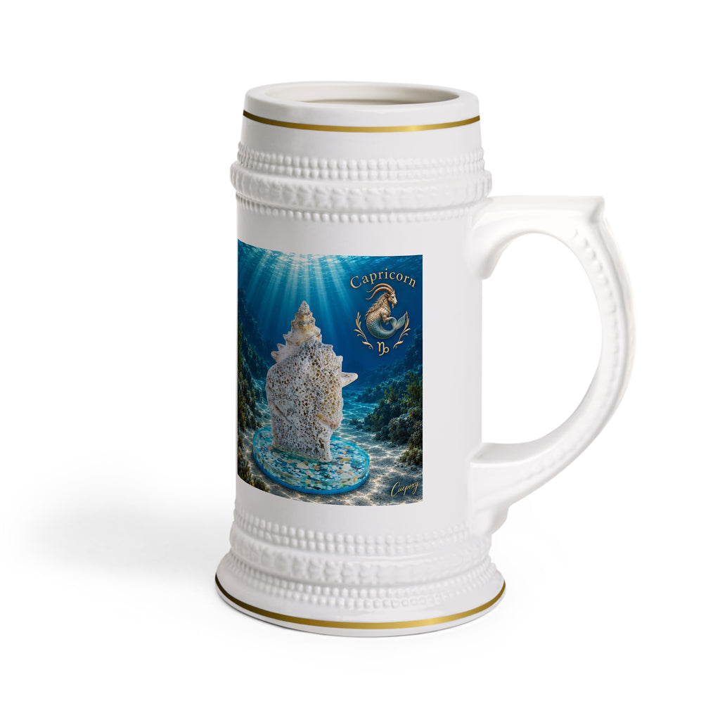 Capricorn Zodiac Beer Stein – An Ascent Beneath the Sea | 22 oz