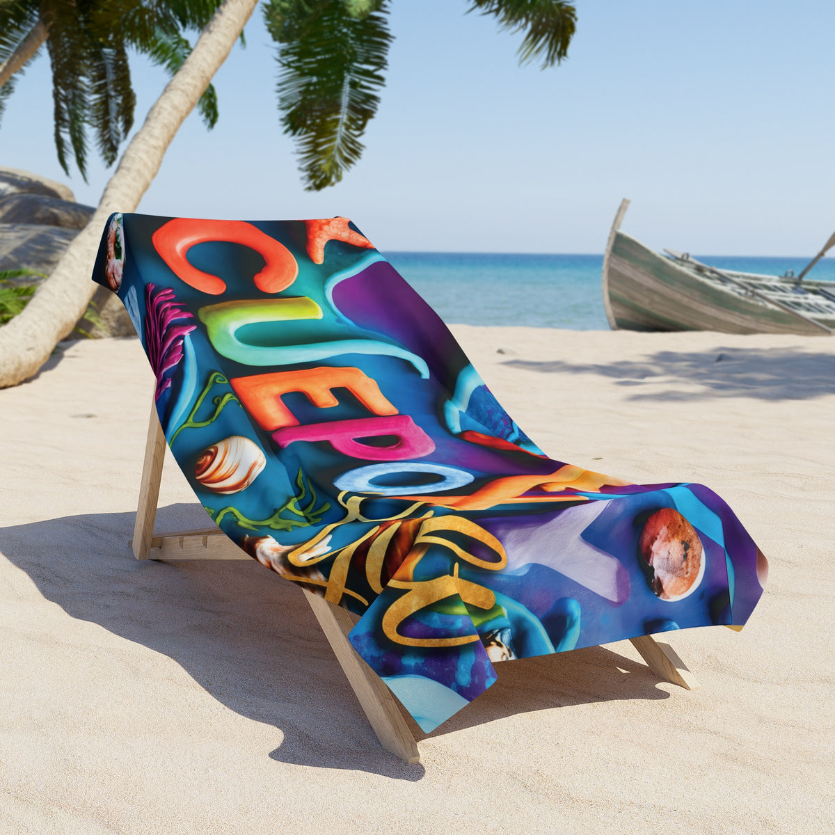 Ocean Art Beach Towel – CuepoxyGift | Heavyweight Cotton-Poly, 2 Sizes