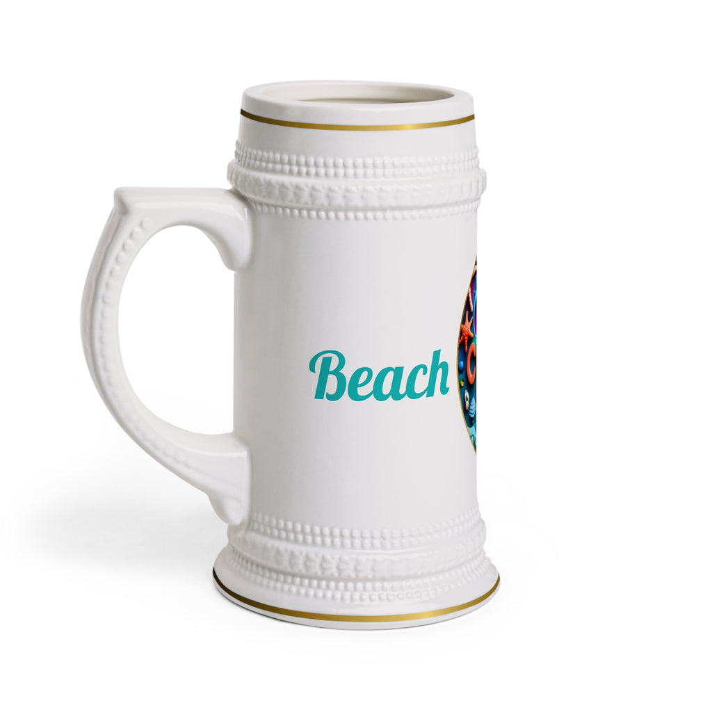 Ocean Art Beer Stein Mug 22oz – CuepoxyGift | Ceramic Gold Detail Stein