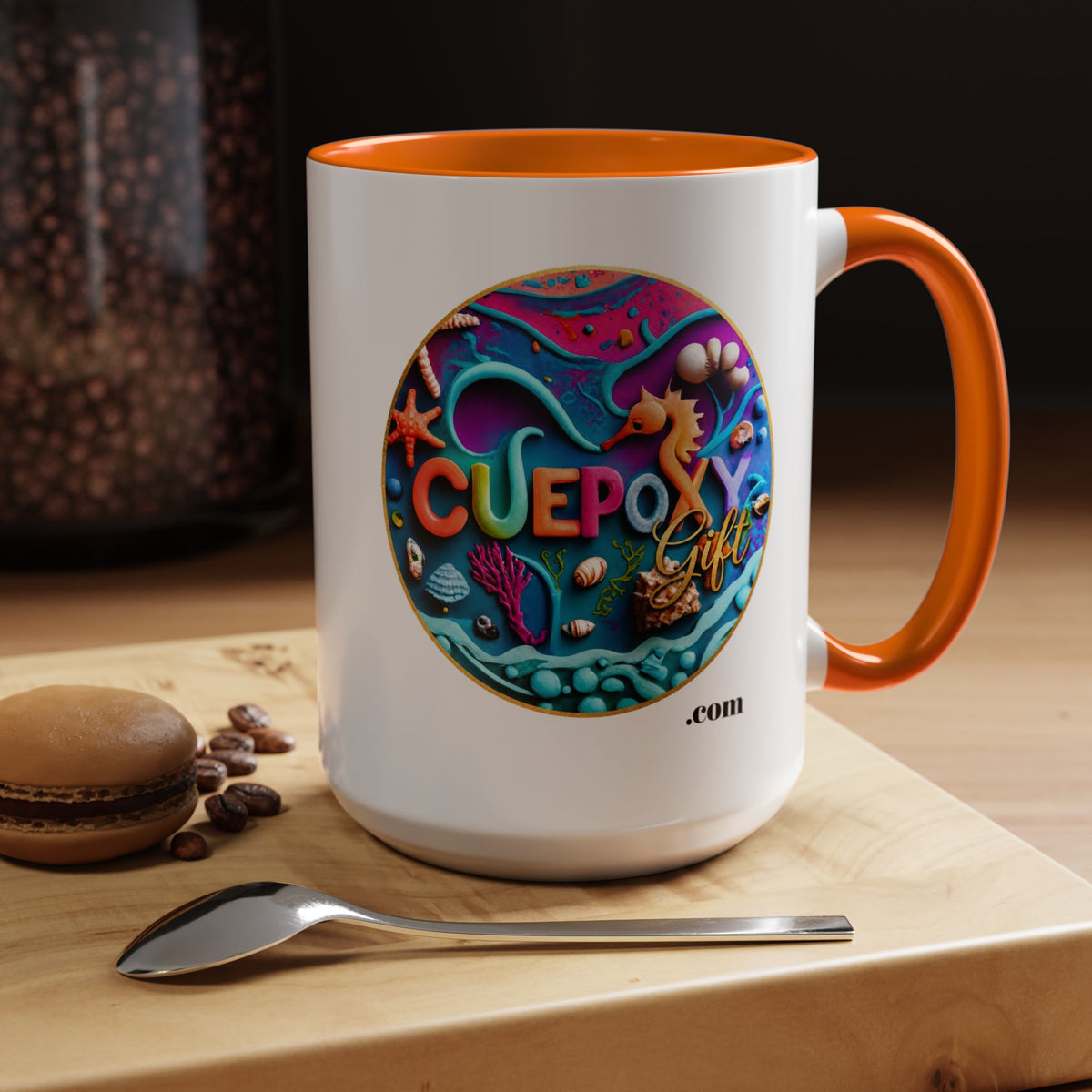 Ocean Art Accent Coffee Mug – CuepoxyGift | Two-Tone Ceramic 11oz & 15oz