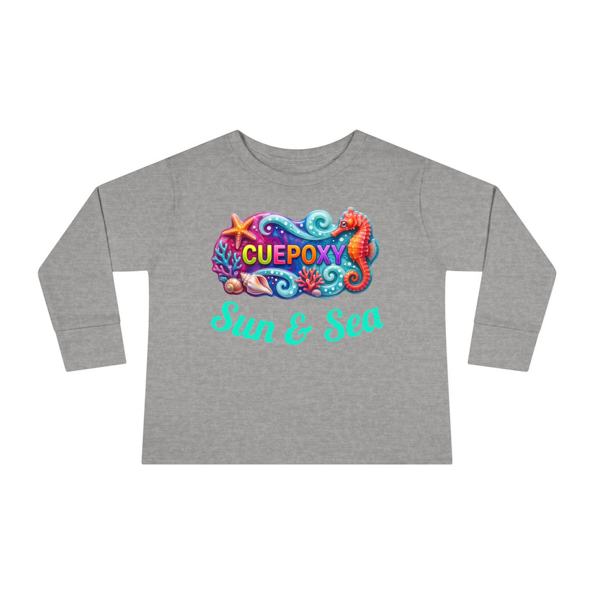 Ocean Art Toddler Long Sleeve Tee – CuepoxyGift | Unisex 100% Cotton, Sizes 2T–5-6T
