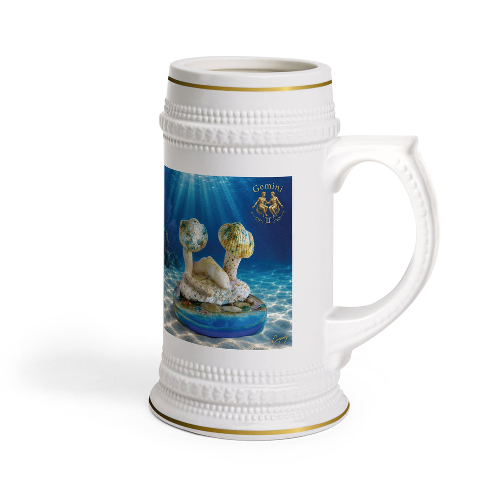 Gemini Zodiac Beer Stein – Two Forms, One Ocean | 22 oz