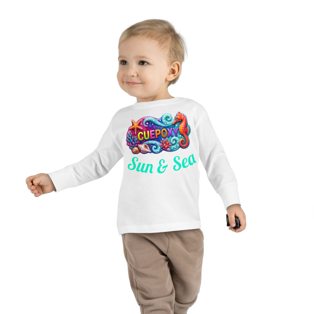 Ocean Art Toddler Long Sleeve Tee – CuepoxyGift | Unisex 100% Cotton, Sizes 2T–5-6T