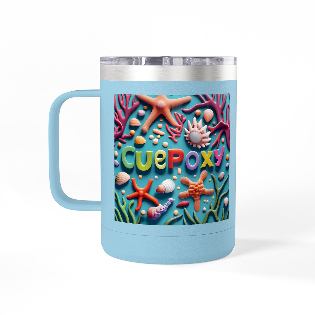 Ocean Art Coffee Mug Tumbler 15oz – CuepoxyGift | Insulated Stainless Steel Handle Mug