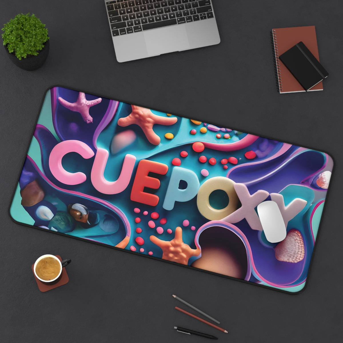 Ocean Art Desk Mat – CuepoxyGift | Non-Slip Neoprene Mouse Pad, 3 Sizes