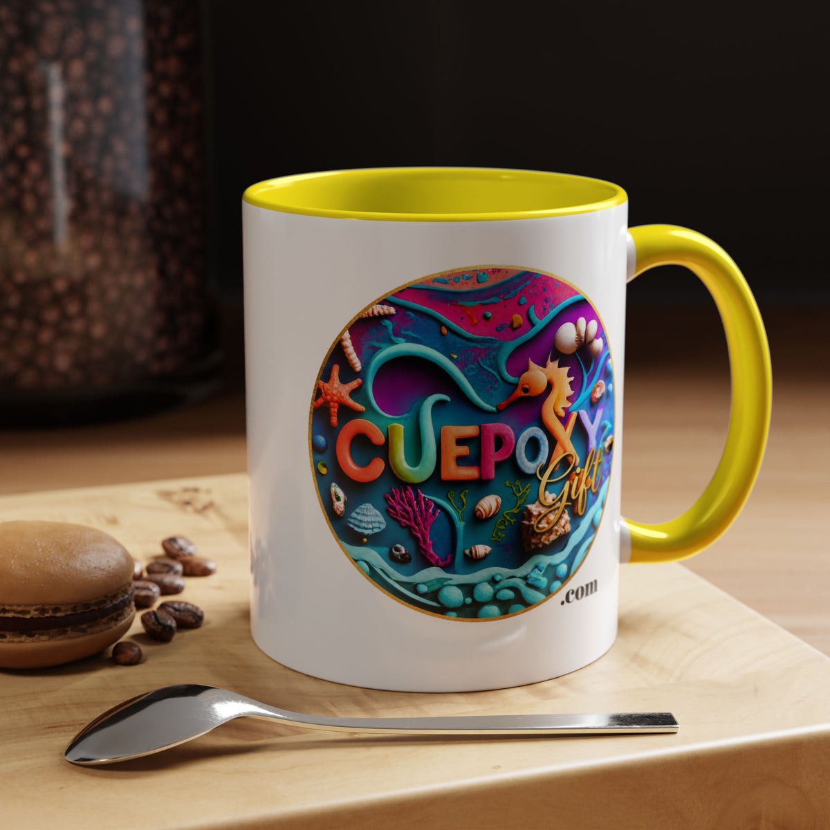 Ocean Art Accent Coffee Mug – CuepoxyGift | Two-Tone Ceramic 11oz & 15oz