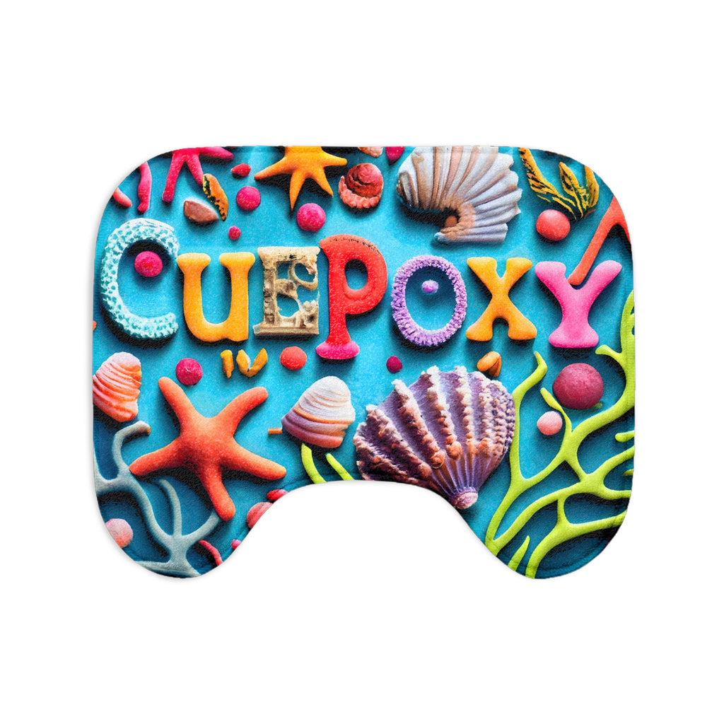 Ocean Art Bath Mat 3-Piece Set – CuepoxyGift | Non-Slip Flannel Floor Mat, Toilet Cover & U-Mat