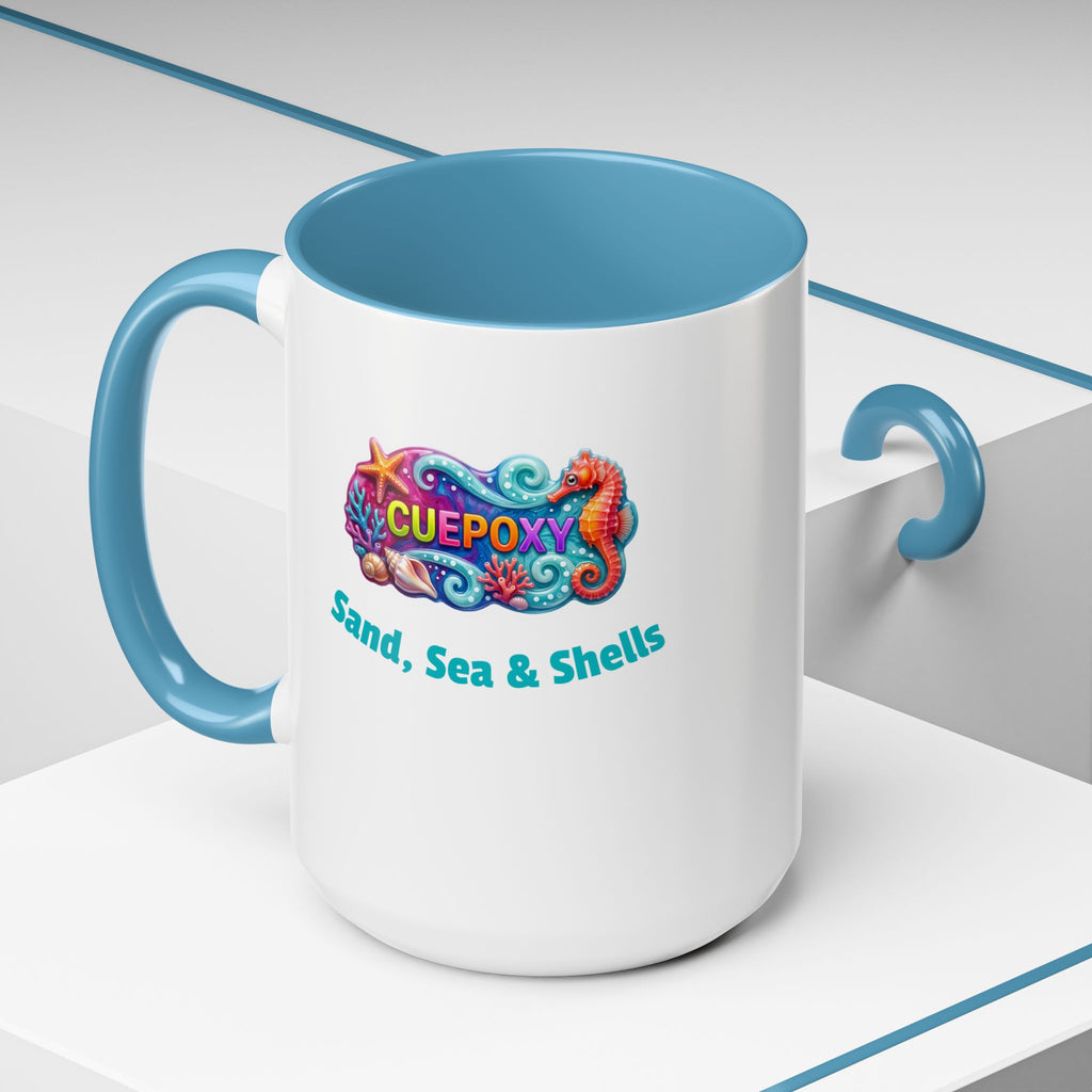 Ocean Art Accent Coffee Mug – CuepoxyGift | Two-Tone Ceramic 11oz & 15oz