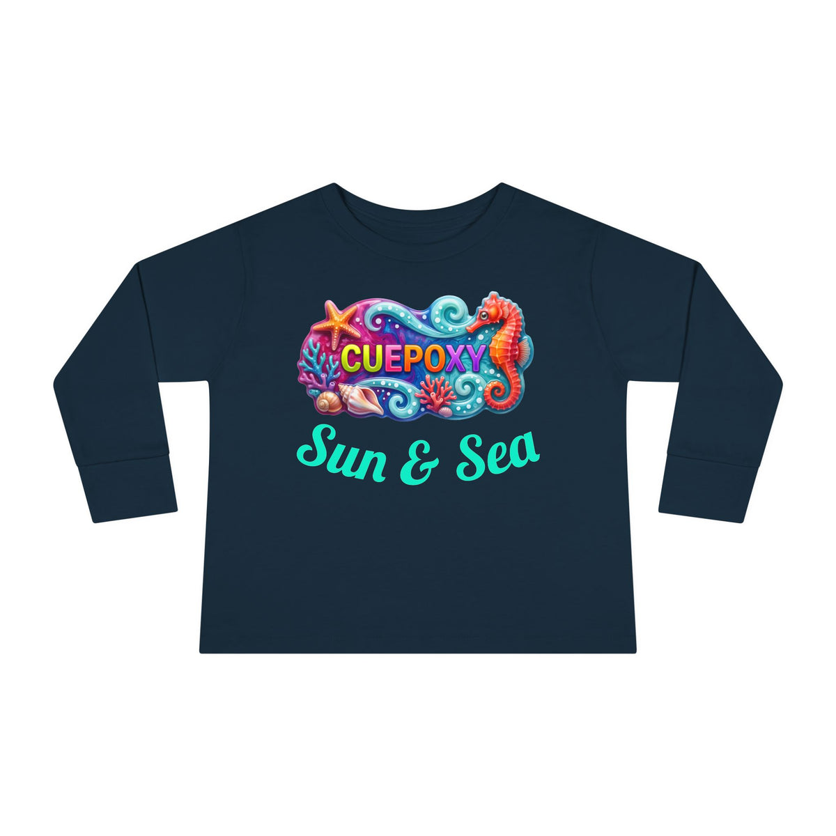 Ocean Art Toddler Long Sleeve Tee – CuepoxyGift | Unisex 100% Cotton, Sizes 2T–5-6T