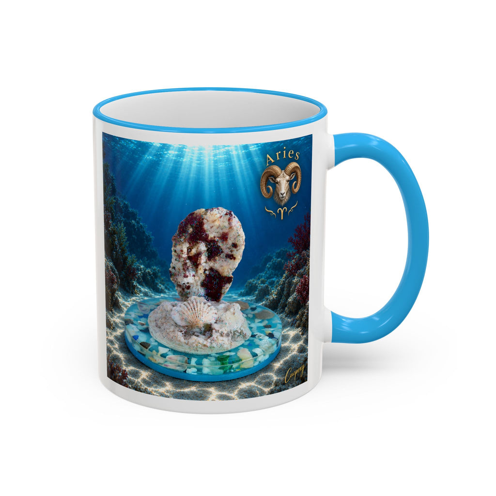 Aries Zodiac Mug – A Spark Beneath the Waves | 11 oz
