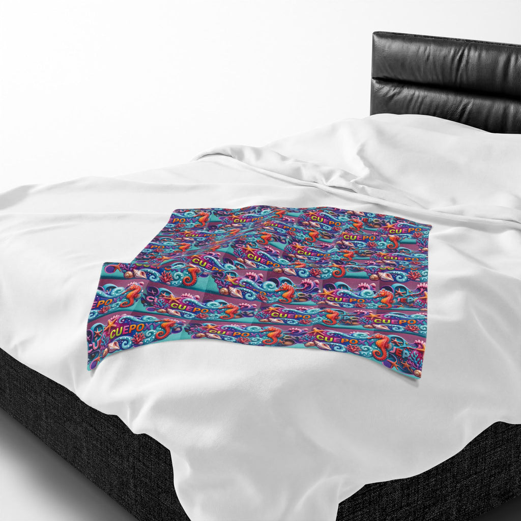 Ocean Art Velveteen Plush Blanket – CuepoxyGift | Ultra-Soft One-Side Print, 3 Sizes