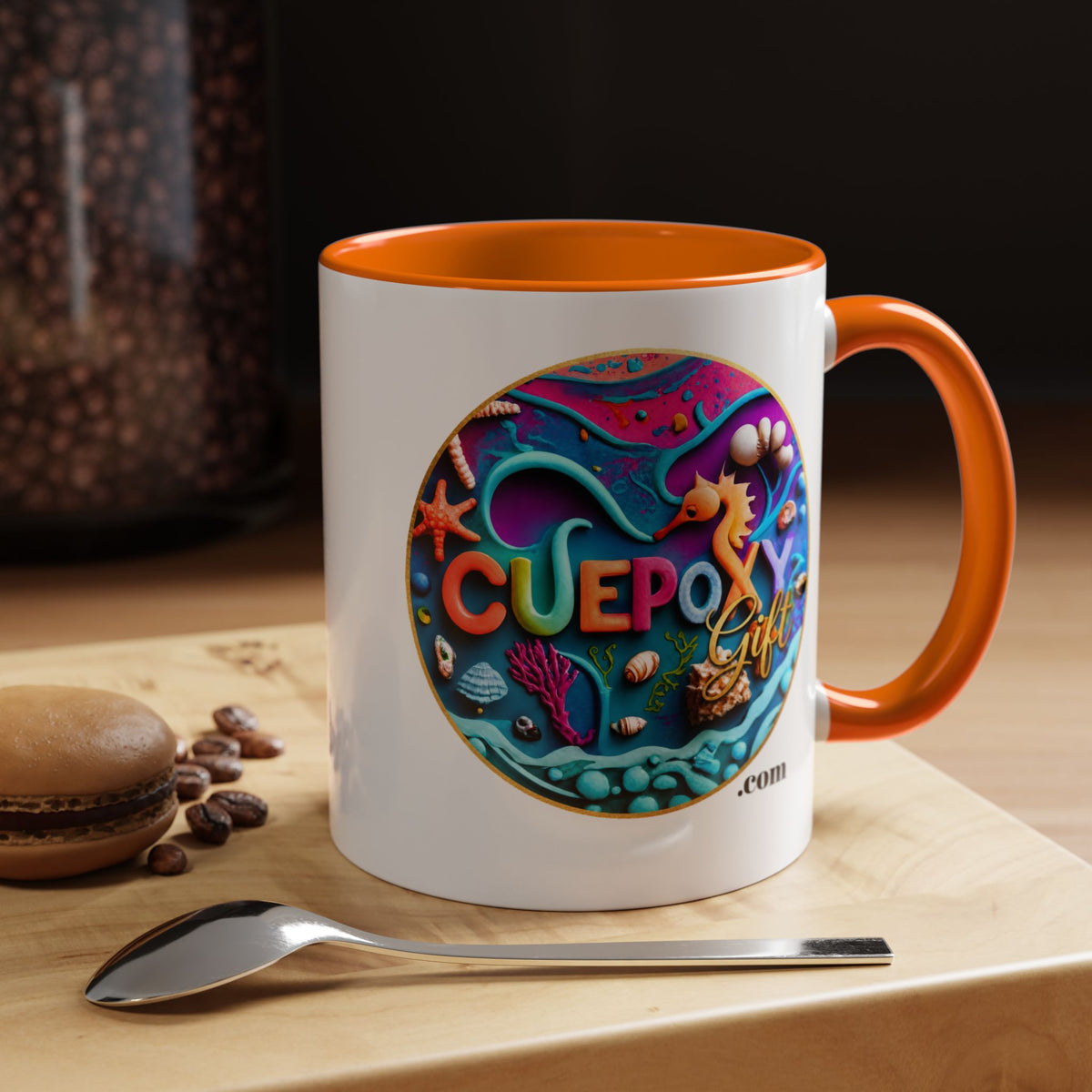 Ocean Art Accent Coffee Mug – CuepoxyGift | Two-Tone Ceramic 11oz & 15oz