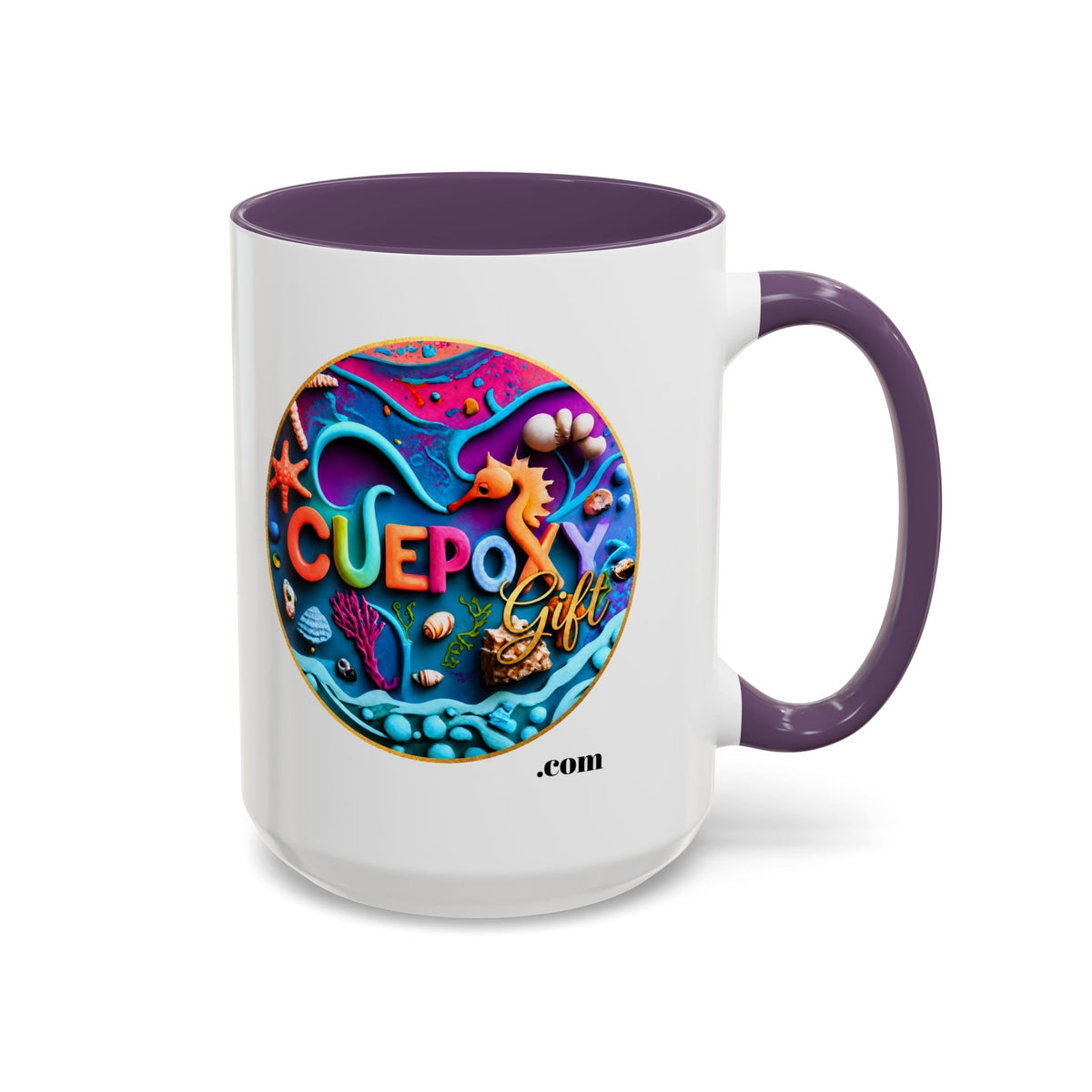 Ocean Art Accent Coffee Mug – CuepoxyGift | Two-Tone Ceramic 11oz & 15oz