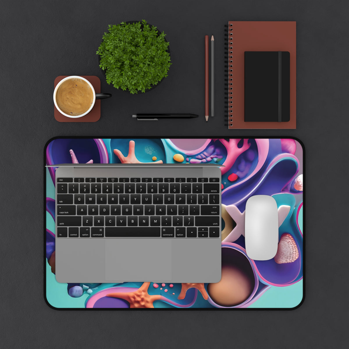 Ocean Art Desk Mat – CuepoxyGift | Non-Slip Neoprene Mouse Pad, 3 Sizes