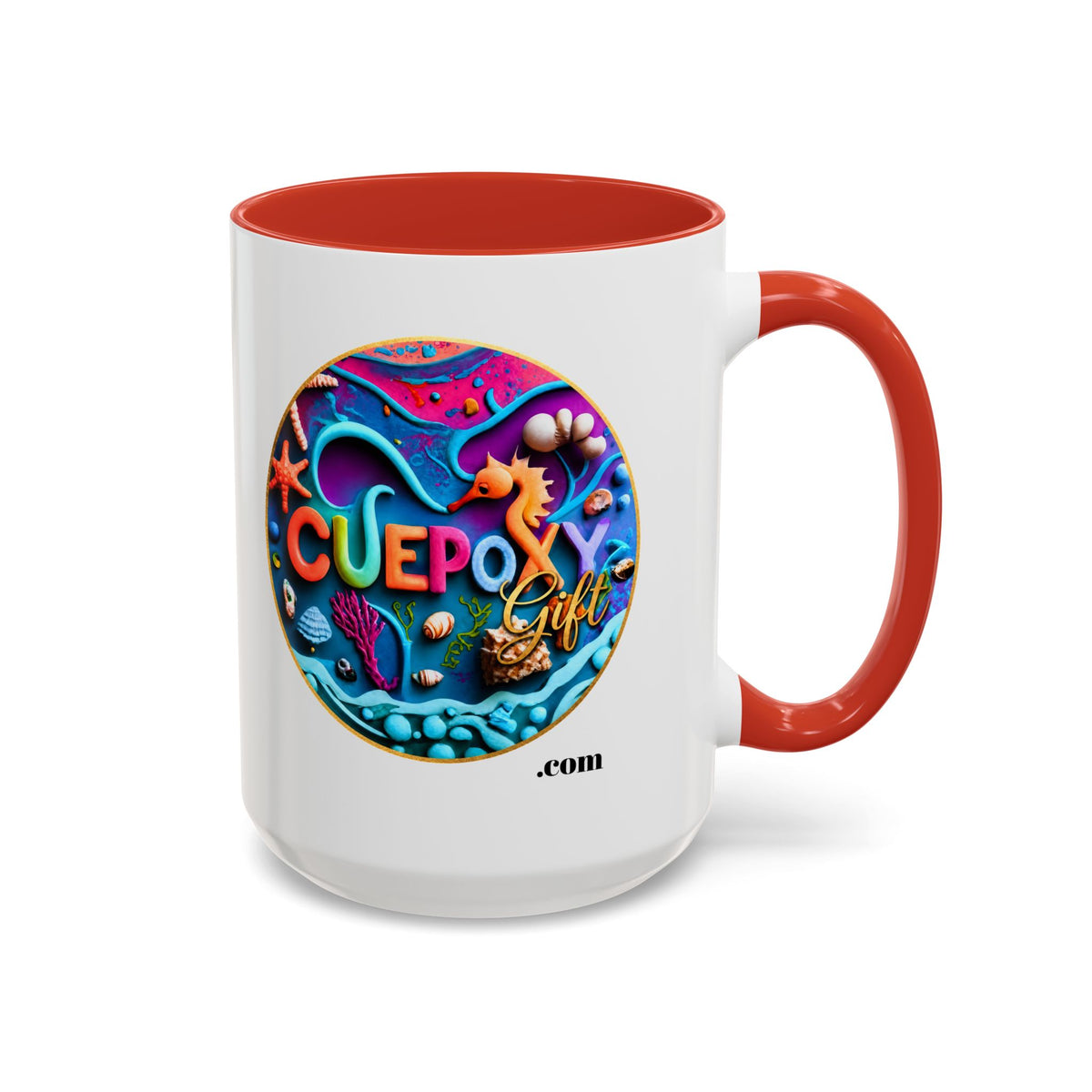 Ocean Art Accent Coffee Mug – CuepoxyGift | Two-Tone Ceramic 11oz & 15oz