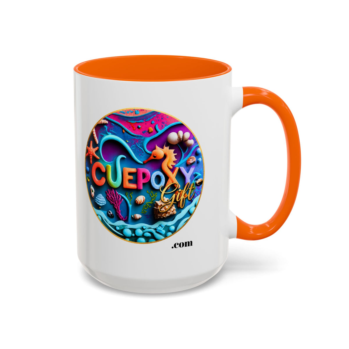 Ocean Art Accent Coffee Mug – CuepoxyGift | Two-Tone Ceramic 11oz & 15oz