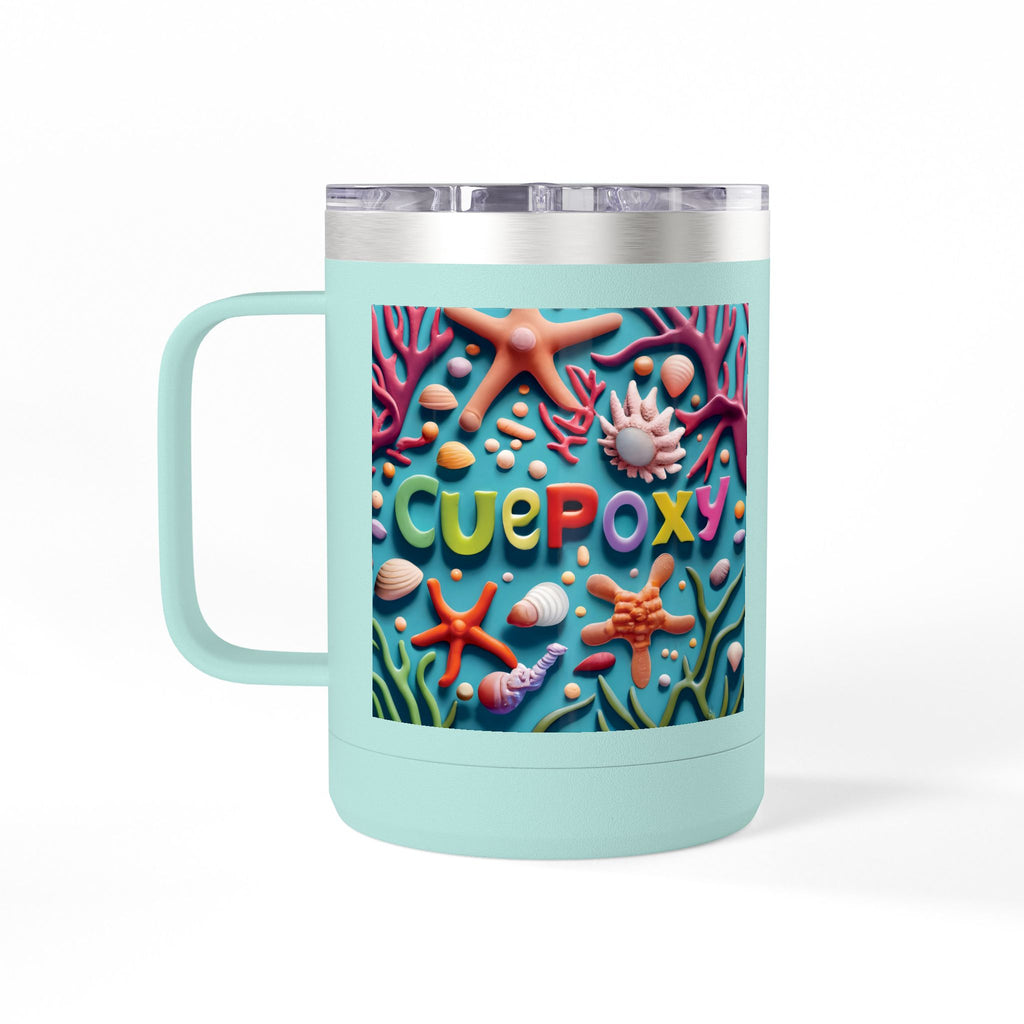 Ocean Art Coffee Mug Tumbler 15oz – CuepoxyGift | Insulated Stainless Steel Handle Mug
