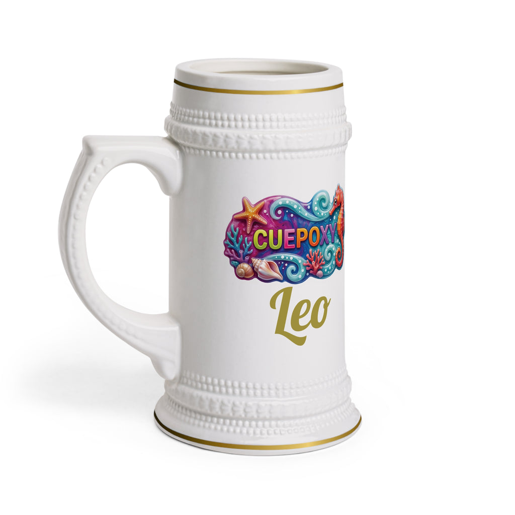Leo Zodiac Beer Stein – A Mane of Ocean Light | 22 oz