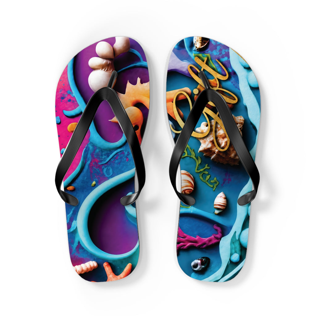 Ocean Art Flip Flops – CuepoxyGift Beach Print | All-Day Comfort Sandals
