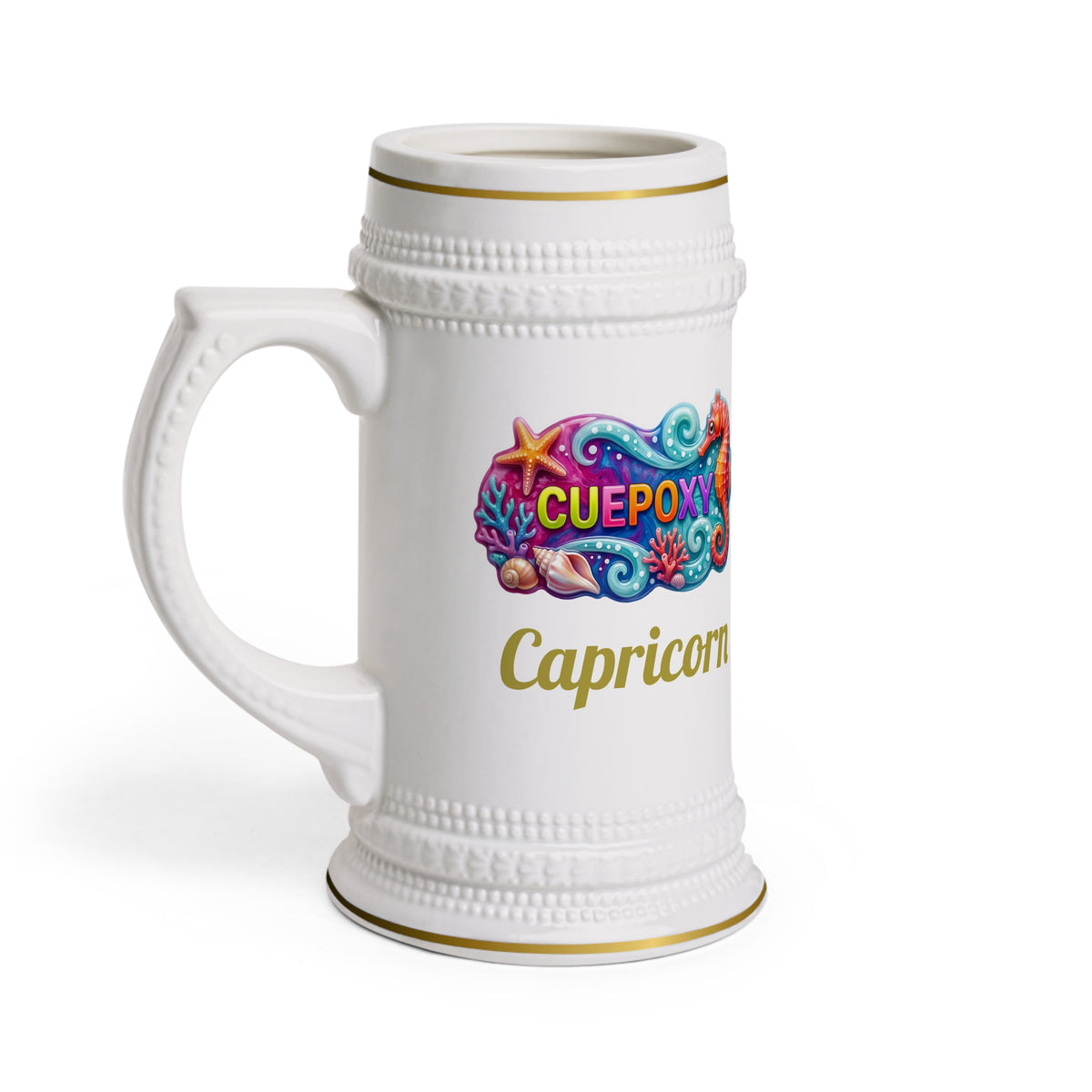 Capricorn Zodiac Beer Stein – An Ascent Beneath the Sea | 22 oz