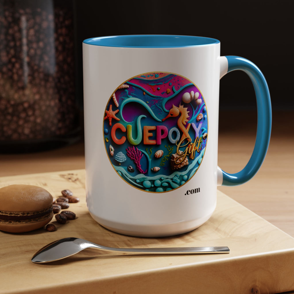 Ocean Art Accent Coffee Mug – CuepoxyGift | Two-Tone Ceramic 11oz & 15oz