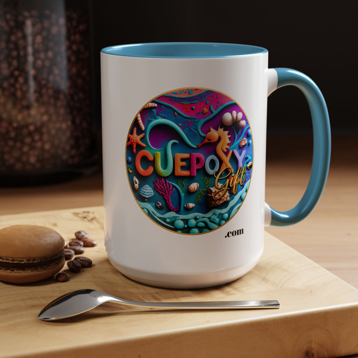Ocean Art Accent Coffee Mug – CuepoxyGift | Two-Tone Ceramic 11oz & 15oz