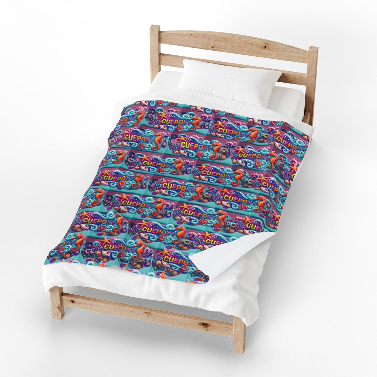 Ocean Art Velveteen Plush Blanket – CuepoxyGift | Ultra-Soft One-Side Print, 3 Sizes
