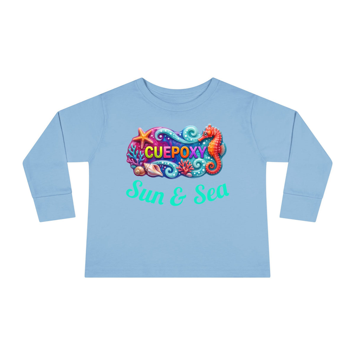Ocean Art Toddler Long Sleeve Tee – CuepoxyGift | Unisex 100% Cotton, Sizes 2T–5-6T