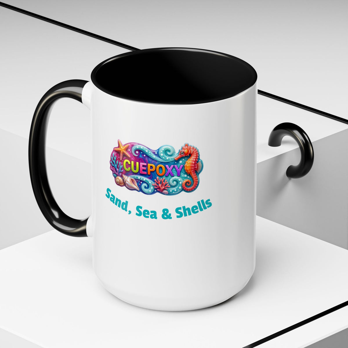 Ocean Art Accent Coffee Mug – CuepoxyGift | Two-Tone Ceramic 11oz & 15oz