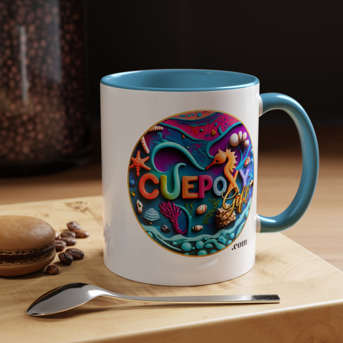 Ocean Art Accent Coffee Mug – CuepoxyGift | Two-Tone Ceramic 11oz & 15oz