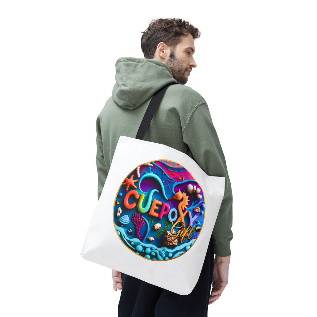 Ocean Art All-Over Print Tote Bag – CuepoxyGift Beach Design | 3 Sizes