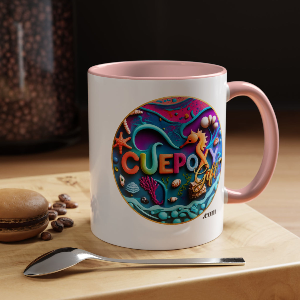 Ocean Art Accent Coffee Mug – CuepoxyGift | Two-Tone Ceramic 11oz & 15oz