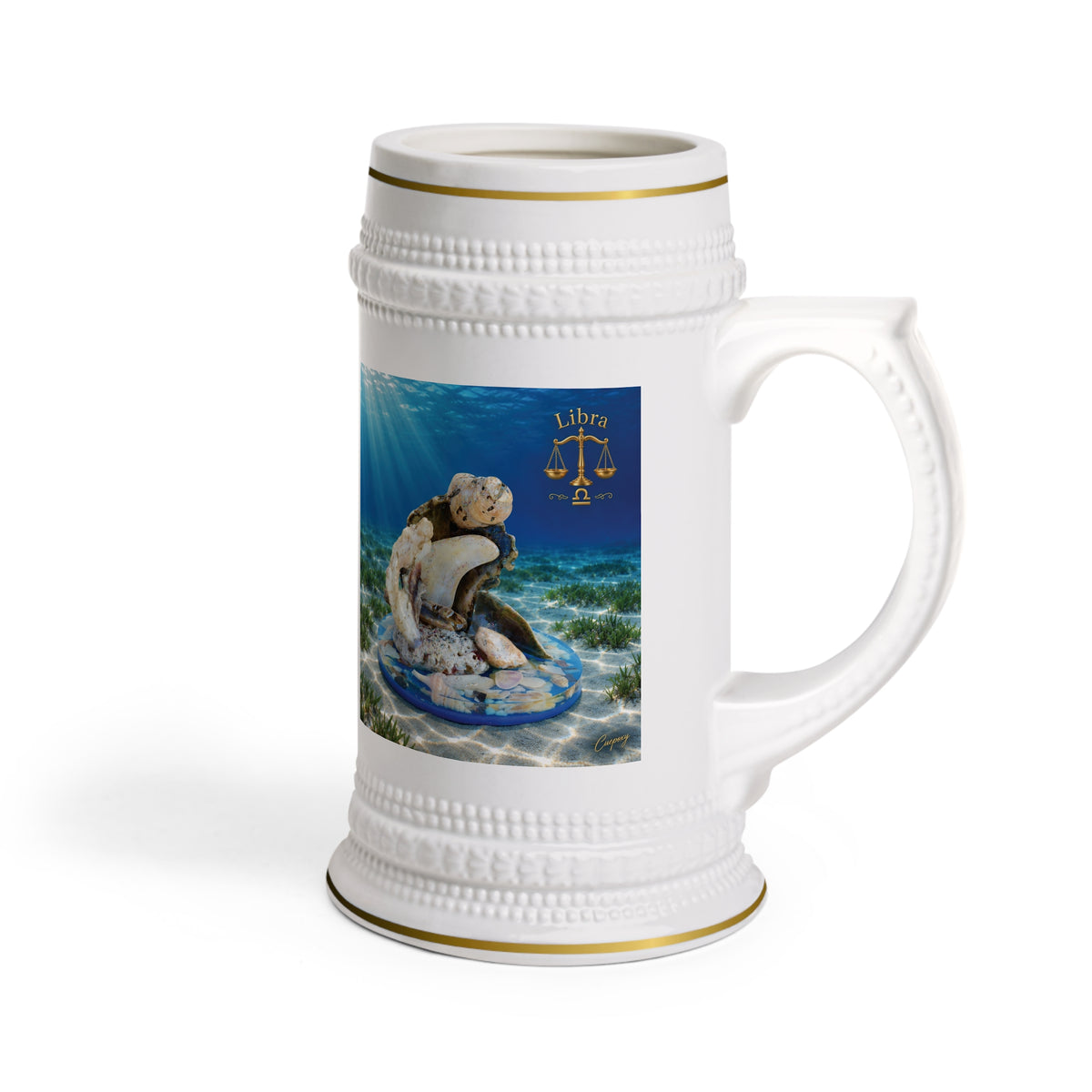 Libra Zodiac Beer Stein – A Balance Beneath the Waves | 22 oz