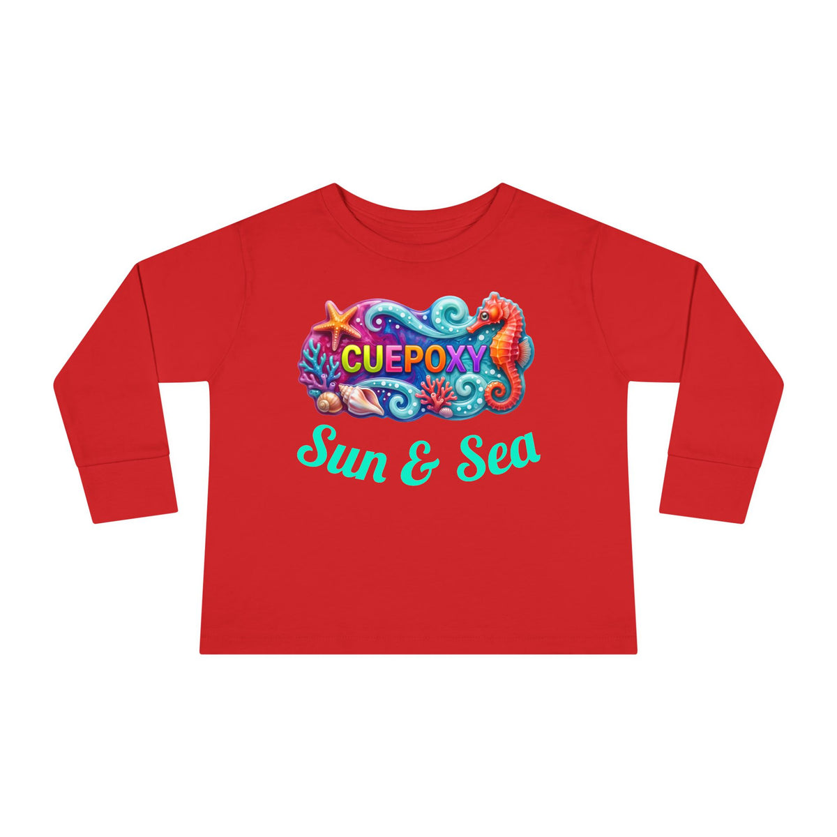 Ocean Art Toddler Long Sleeve Tee – CuepoxyGift | Unisex 100% Cotton, Sizes 2T–5-6T