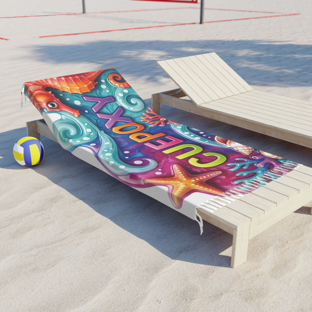 Ocean Art Boho Beach Cloth – CuepoxyGift | 38"×81" All-Over Print Towel
