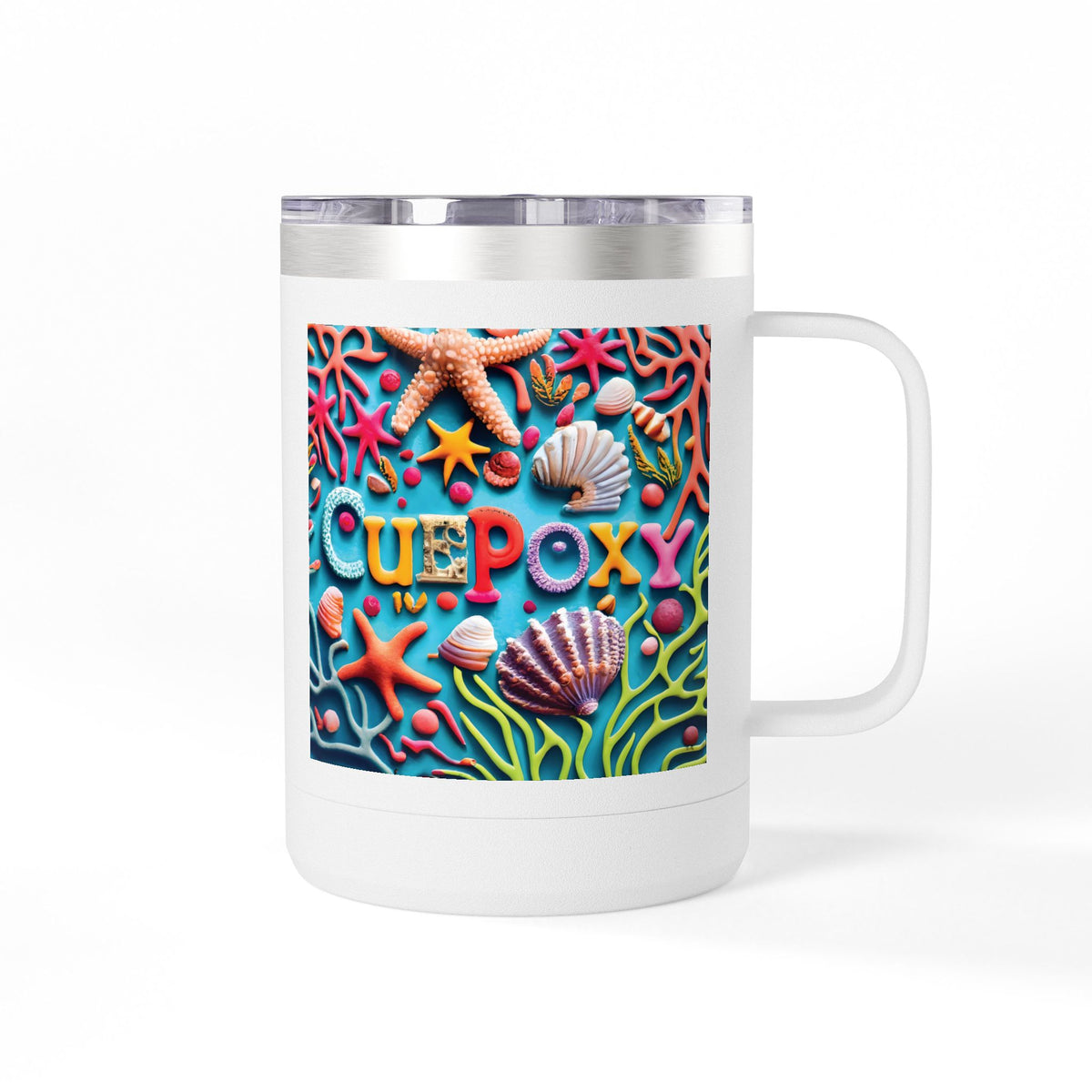 Ocean Art Coffee Mug Tumbler 15oz – CuepoxyGift | Insulated Stainless Steel Handle Mug