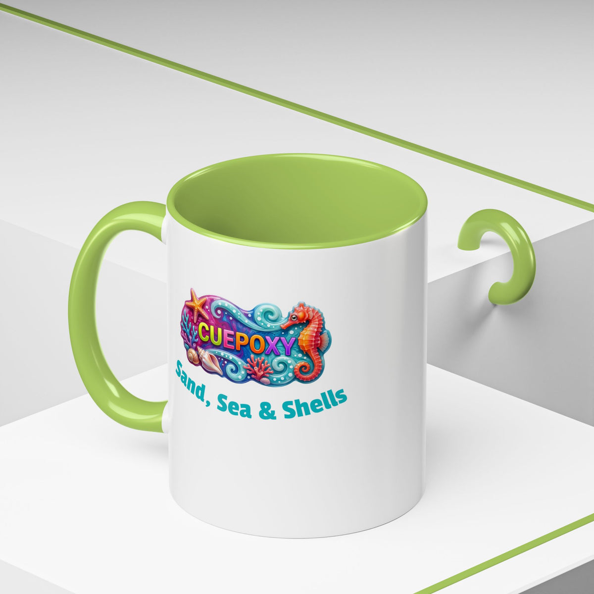 Ocean Art Accent Coffee Mug – CuepoxyGift | Two-Tone Ceramic 11oz & 15oz