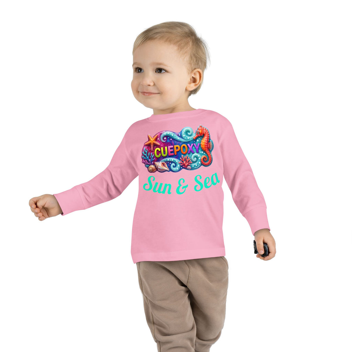Ocean Art Toddler Long Sleeve Tee – CuepoxyGift | Unisex 100% Cotton, Sizes 2T–5-6T