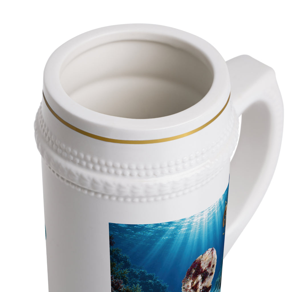 Aries Zodiac Beer Stein – A Spark Beneath the Waves | 22 oz