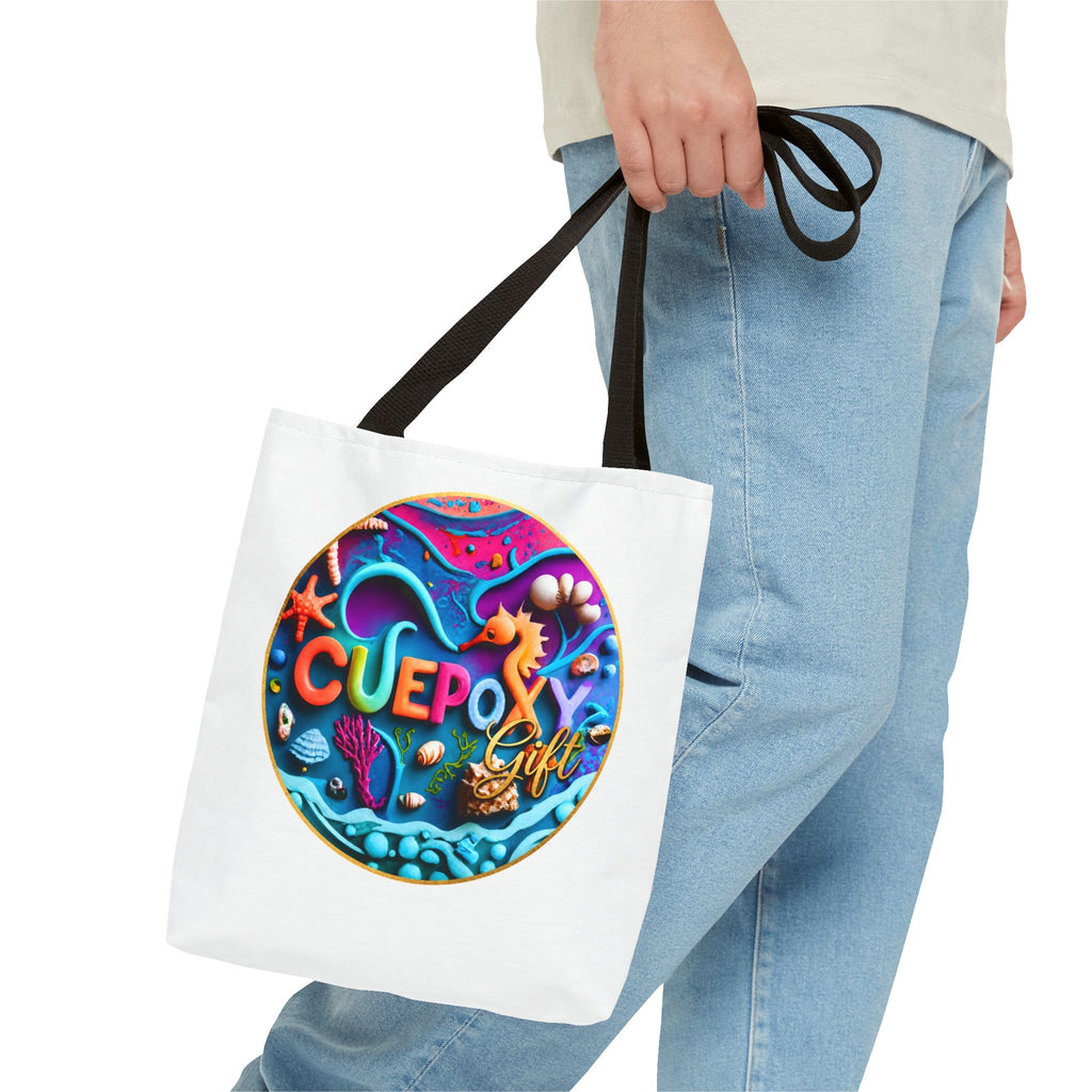 Ocean Art All-Over Print Tote Bag – CuepoxyGift Beach Design | 3 Sizes